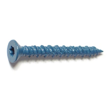 Torquemaster Masonry Screw, 3/16" Dia., Flat, 1 3/4 in L, Steel Blue Ruspert, 100 PK 54240